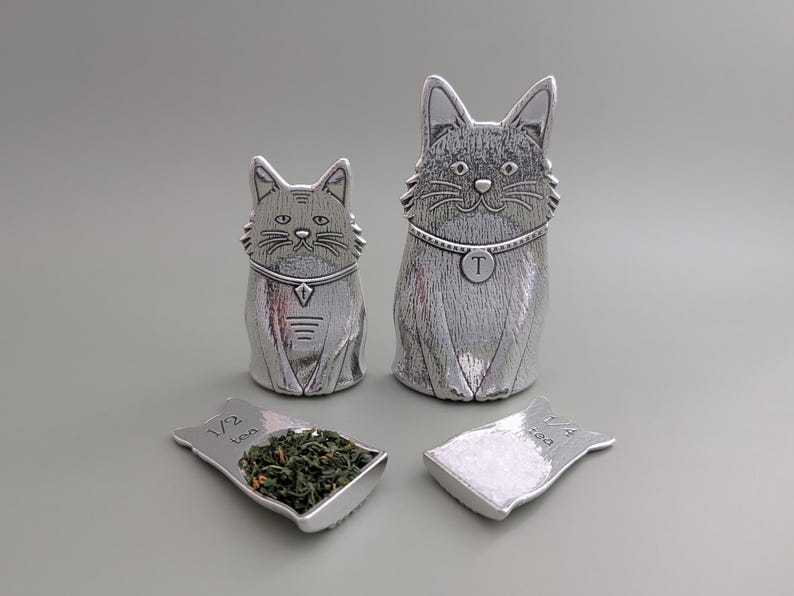 Cat Spoons- Family of Cats Pewter Measuring Spoons